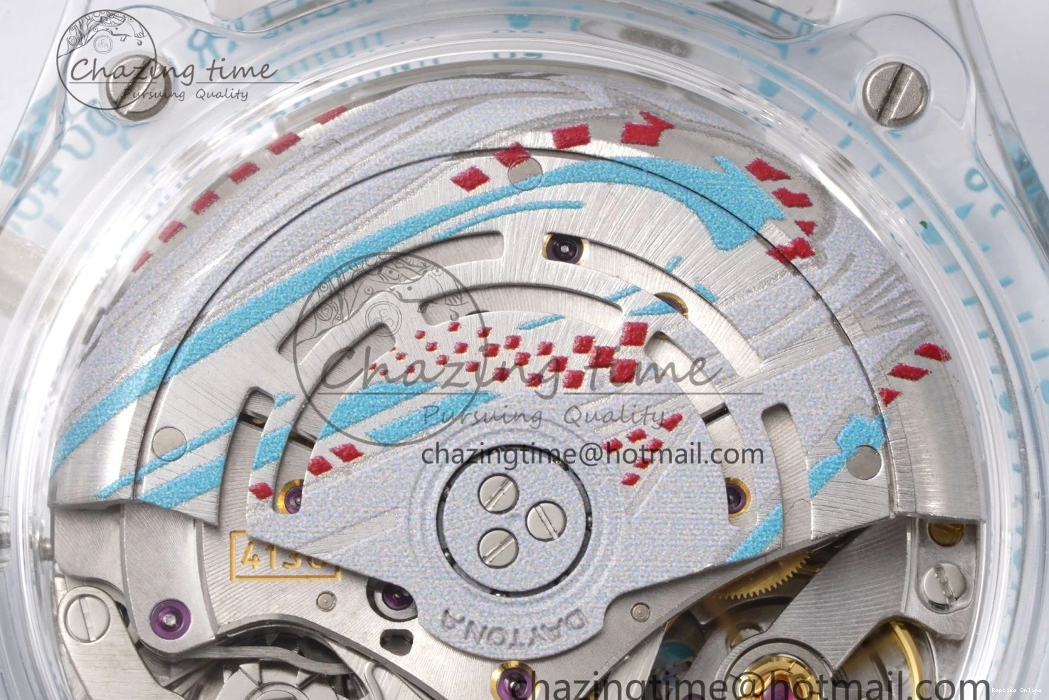 1221 Daytona Transparent IPK Best Edition Transparent Blue Dial on White Rubber Strap SA HighQuality 1969